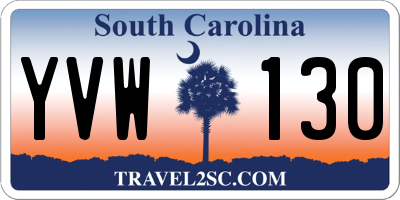 SC license plate YVW130