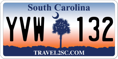 SC license plate YVW132