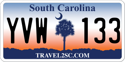 SC license plate YVW133