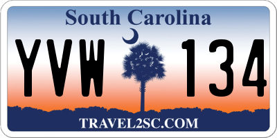 SC license plate YVW134