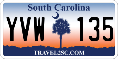 SC license plate YVW135