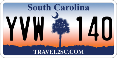 SC license plate YVW140