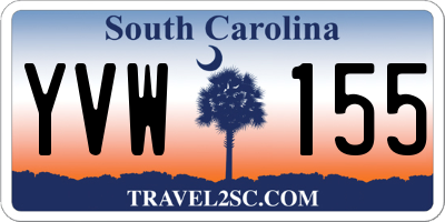 SC license plate YVW155