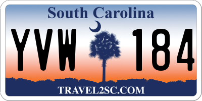 SC license plate YVW184