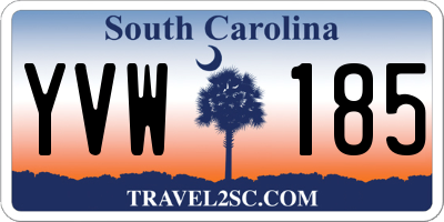 SC license plate YVW185
