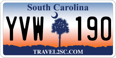 SC license plate YVW190