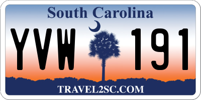 SC license plate YVW191