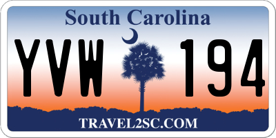 SC license plate YVW194