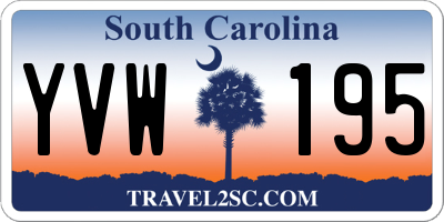 SC license plate YVW195