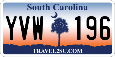 SC license plate YVW196