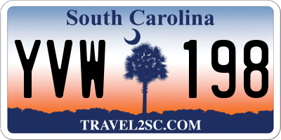SC license plate YVW198