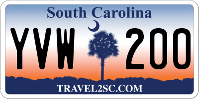 SC license plate YVW200