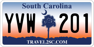SC license plate YVW201