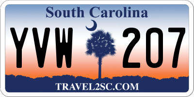 SC license plate YVW207