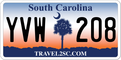 SC license plate YVW208