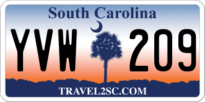 SC license plate YVW209
