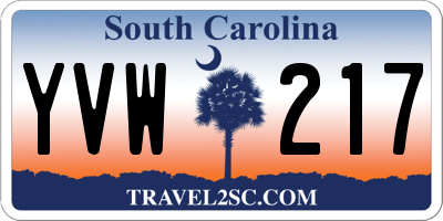 SC license plate YVW217