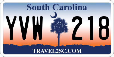 SC license plate YVW218