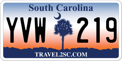 SC license plate YVW219