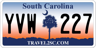 SC license plate YVW227