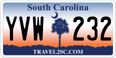 SC license plate YVW232