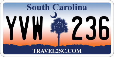 SC license plate YVW236