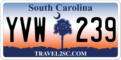 SC license plate YVW239