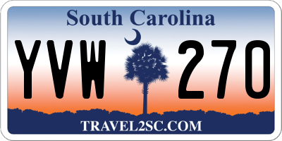 SC license plate YVW270