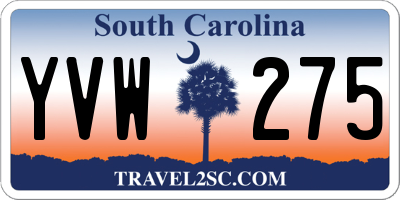 SC license plate YVW275