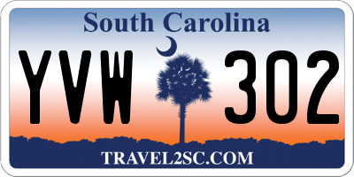 SC license plate YVW302
