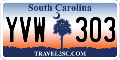 SC license plate YVW303