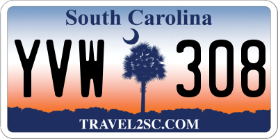 SC license plate YVW308