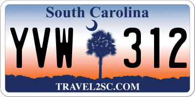 SC license plate YVW312
