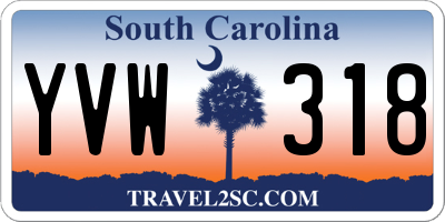 SC license plate YVW318