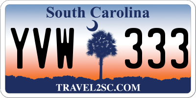 SC license plate YVW333