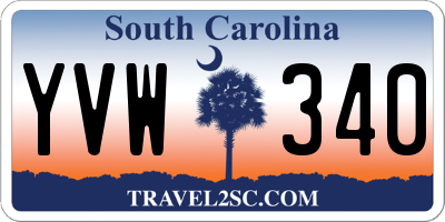 SC license plate YVW340