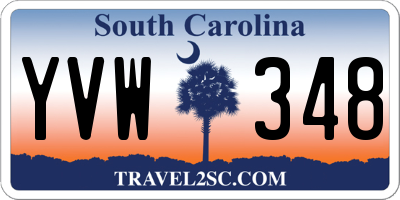 SC license plate YVW348