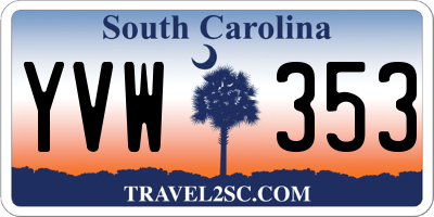 SC license plate YVW353