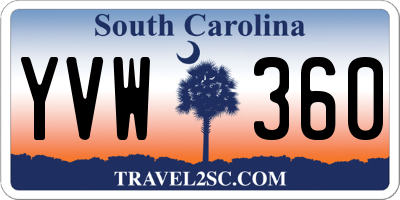 SC license plate YVW360