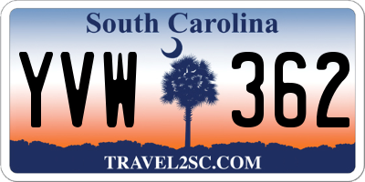 SC license plate YVW362