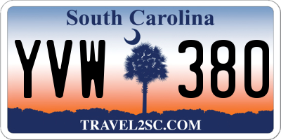 SC license plate YVW380