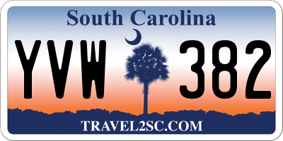 SC license plate YVW382