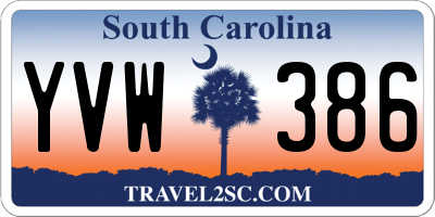 SC license plate YVW386