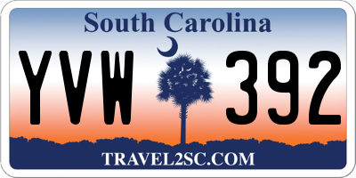 SC license plate YVW392