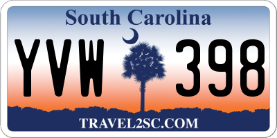 SC license plate YVW398