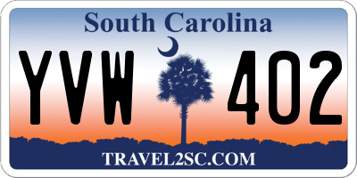 SC license plate YVW402