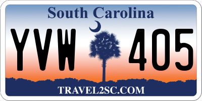 SC license plate YVW405