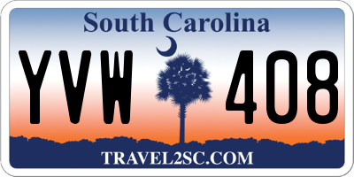 SC license plate YVW408
