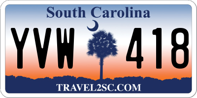 SC license plate YVW418