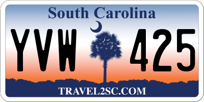 SC license plate YVW425